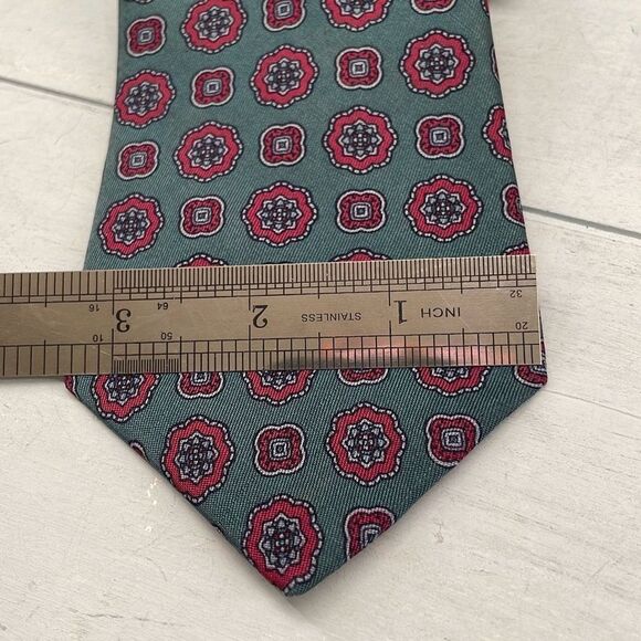 Vintage Liberty Silk Ties For Mens Dark Teal Raspberry Paisley USA - Picture 8 of 8